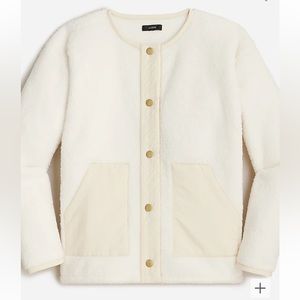 NWT J Crew Ivory Teddy Sherpa Lady Jacket Coat